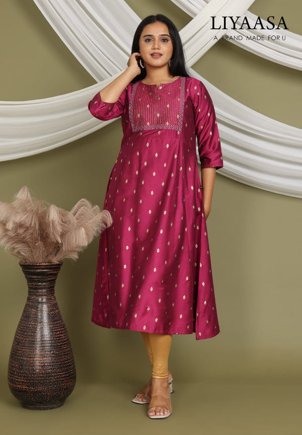 PREMIUM SILK UMBRELLA KURTIS 0303