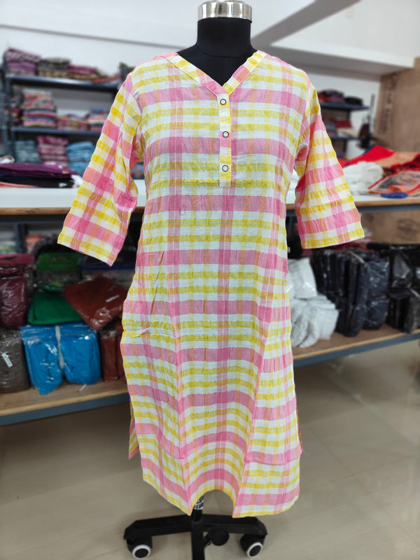 COTTON POPCORN KURTIS 0035