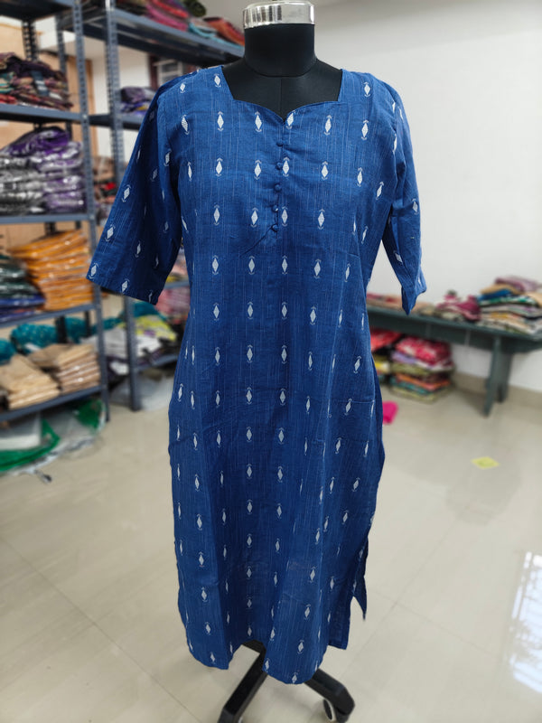 TRENDING SELF WEAVING COTTON KURTIS 0125