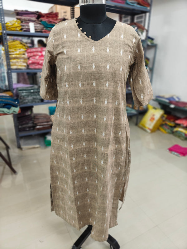 TRENDING SELF WEAVING COTTON KURTIS 0124