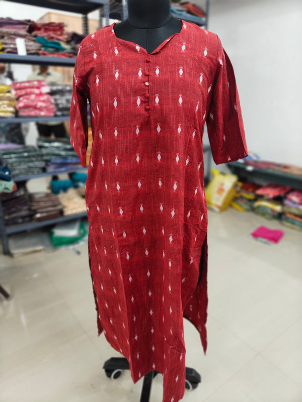 TRENDING SELF WEAVING COTTON KURTIS 0127