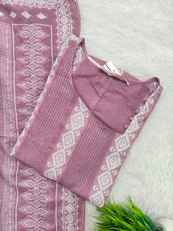 BATIK PRINTED MUL COTTON (KURTI +DUPATTA SETS) 0160