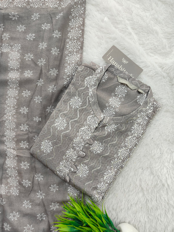 BATIK PRINTED MUL COTTON (KURTI + DUPATTA SETS )0164