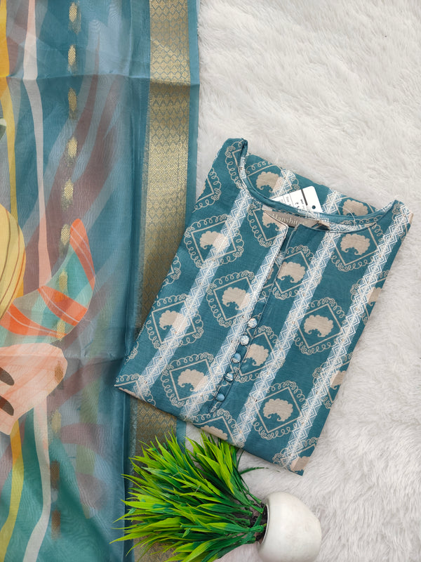 CHANDERI SILK KURTI + DUPATTA 0253