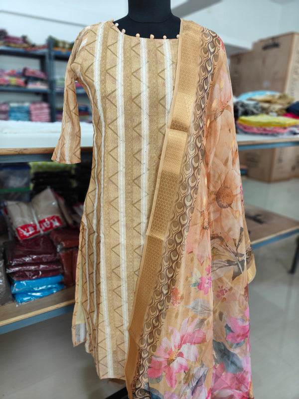 CHANDERI SILK KURTI + DUPATTA 0251