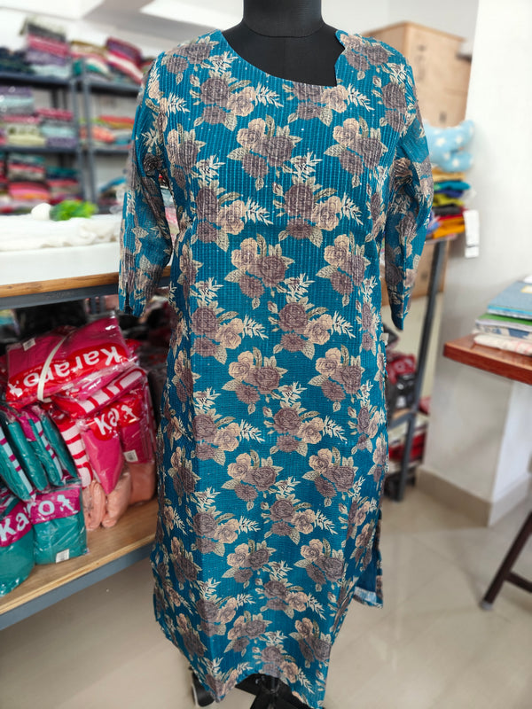 PREMIUM CHANDERI SEQUENCE WORK KURTIS 0346