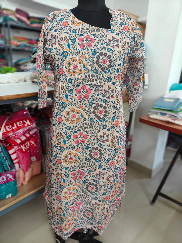 PREMIUM CHANDERI SEQUENCE WORK KURTIS 0345