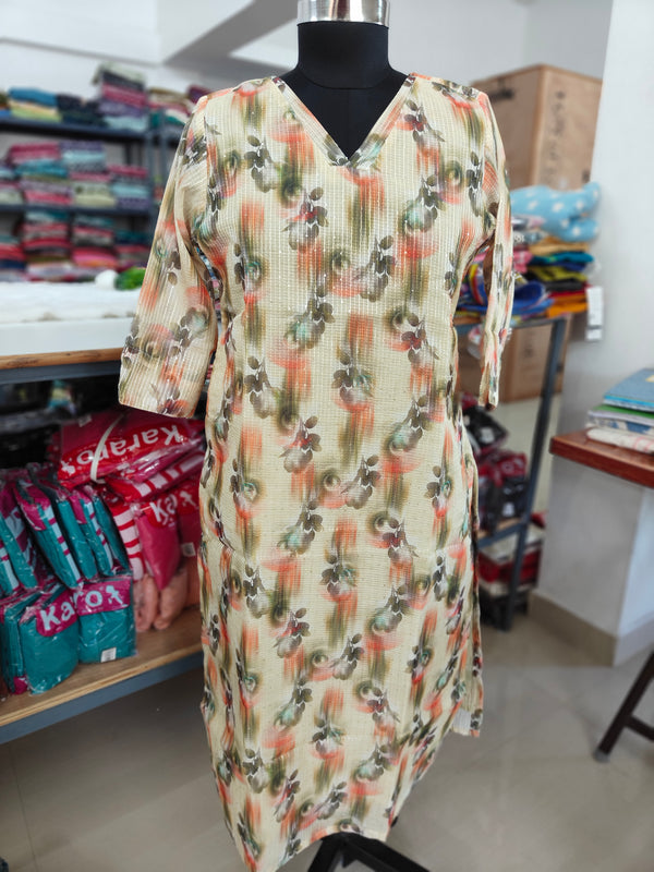 PERMIUM CHANDERI SEQUENCE WORK KURTIS 0344