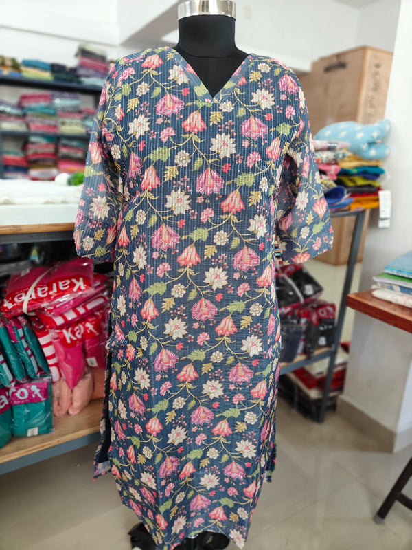PREMIUM CHANDERI SEQUENCE WORK KURTIS 0347