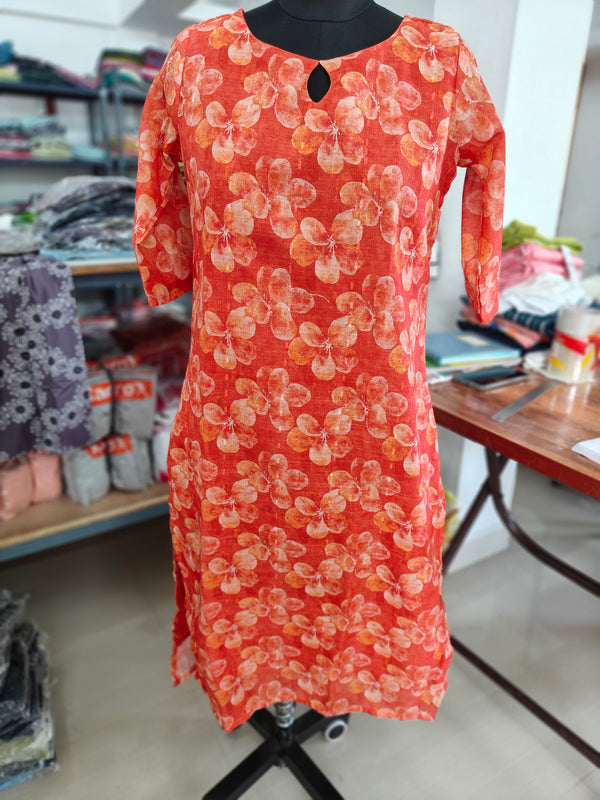 TRENDING LINEN BUBBLE KURTIS 0455