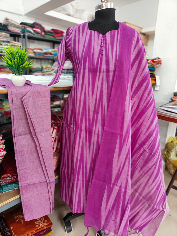 PREMIUM HANDLOOM IKKAT COTTON SALWAR SETS 0464