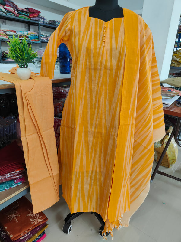 PREMIUM IKKAT COTTON HANDLOOM SALWAR SETS 0464