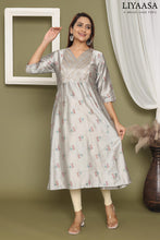 PREMIUM SILK V NECK ANARKALI KIURTIS 0457