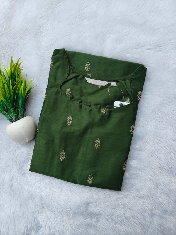 PREMIUM HANLOOM RAW SILK ETHNIC WEAR KURTIS 0476