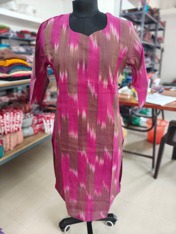 HANDLOOM IKKAT COTTON KURTIS 0469
