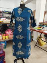 PREMIUM FLEX COTTON  KURTIS TEAL BLUE 0463