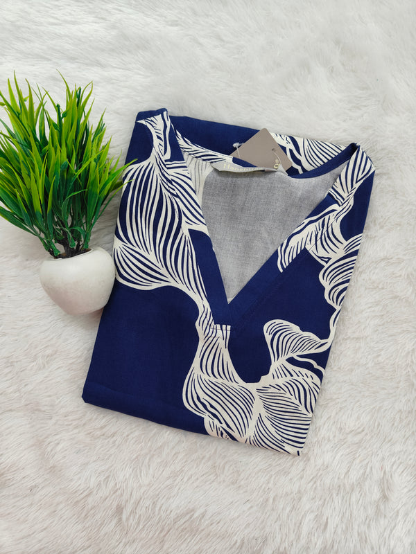 OFFICE\COLLEGE WEAR V- NECK KURTIS 0454