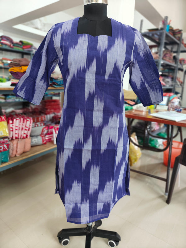 HANDLOOM IKKAT COTTON KURTIS 0469
