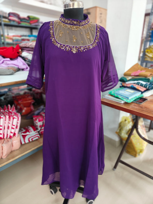 Party Wear Jewel neck kurtis 0473