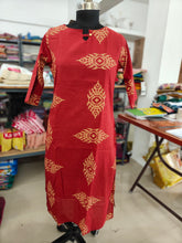 PREMIUM FLEX COTTON  KURTIS RED  0463