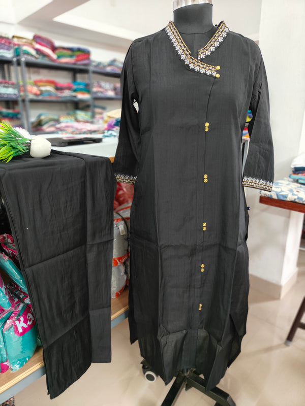 PREMIUM VATICAN SILK KURTI +PANT SET 0380