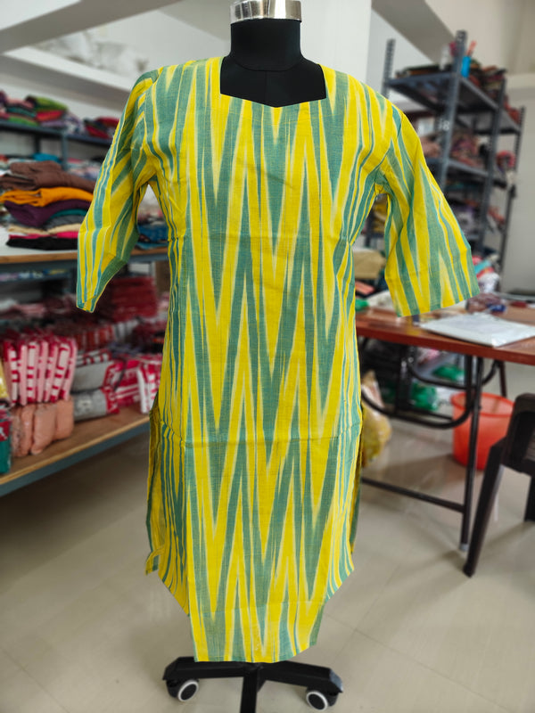 HANDLOOM IKKAT COTTON KURTIS 0469