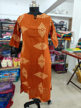 PREMIUM FLEX COTTON  KURTIS RUST ORANGE 0463