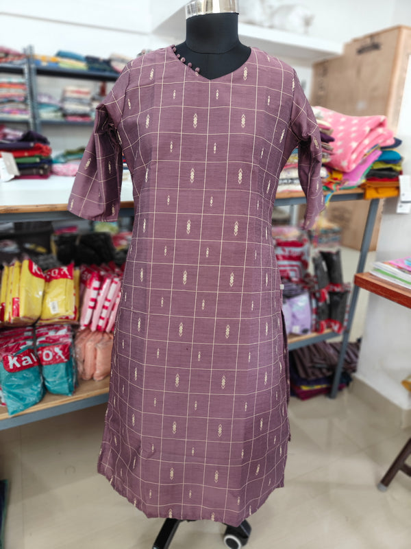 PREMIUM HANLOOM RAW SILK ETHNIC WEAR KURTIS 0476