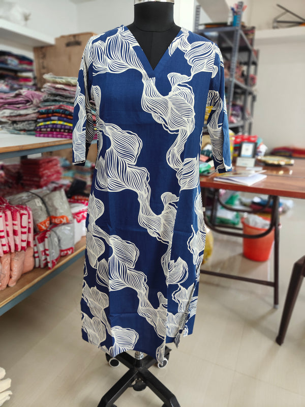 OFFICE\COLLEGE WEAR V- NECK KURTIS 0454