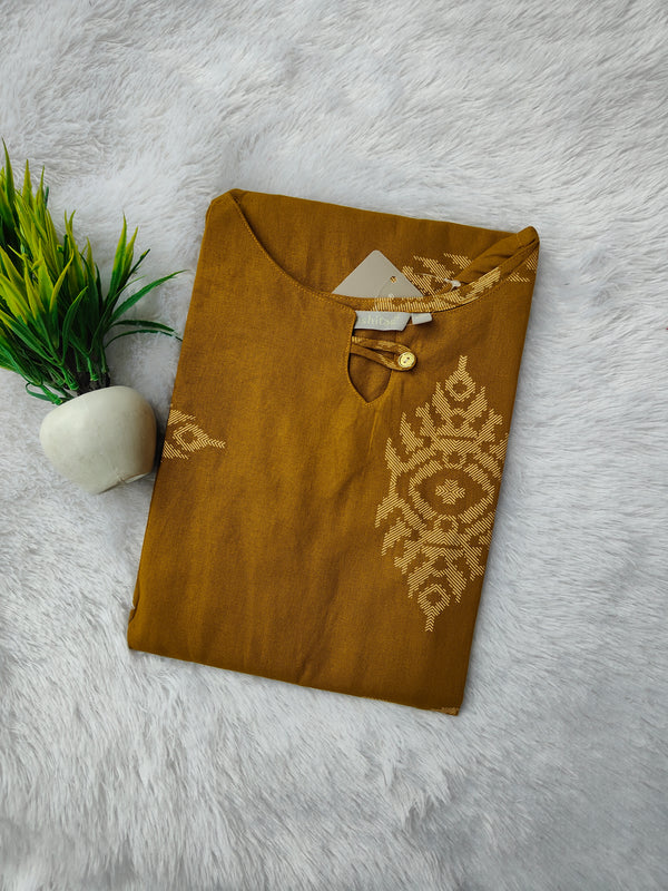 PREMIUM FLEX COTTON  KURTIS MUSTARD  0463