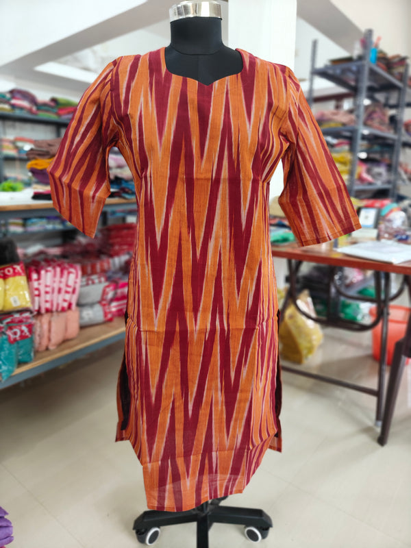 HANDLOOM IKKAT COTTON KURTIS 0469