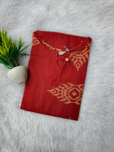 PREMIUM FLEX COTTON  KURTIS RED  0463