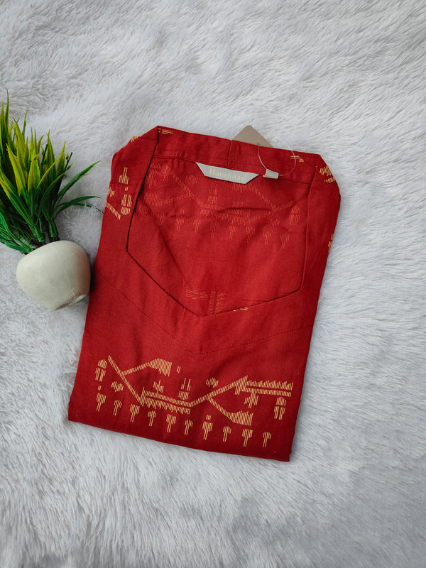 PREMIUM FLEX COTTON  KURTIS RED  0463