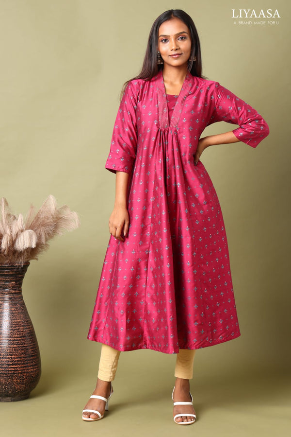 V NECK ANARKALI KURTIS