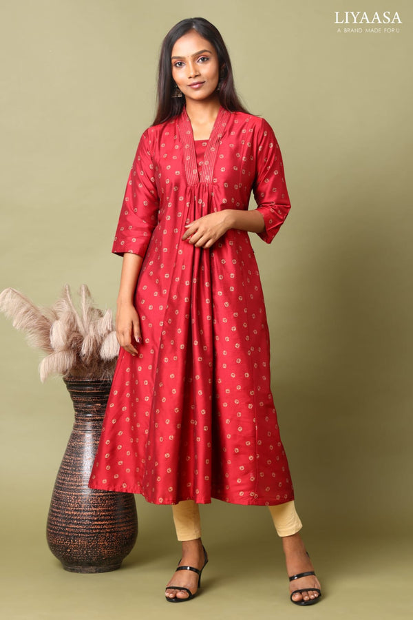 V NECK ANARKALI KURTIS