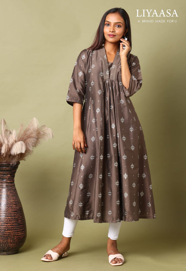 V NECK ANARKALI KURTIS