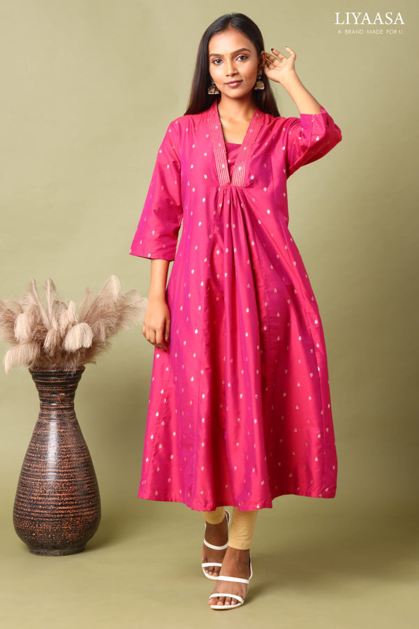 V NECK ANARKALI KURTIS
