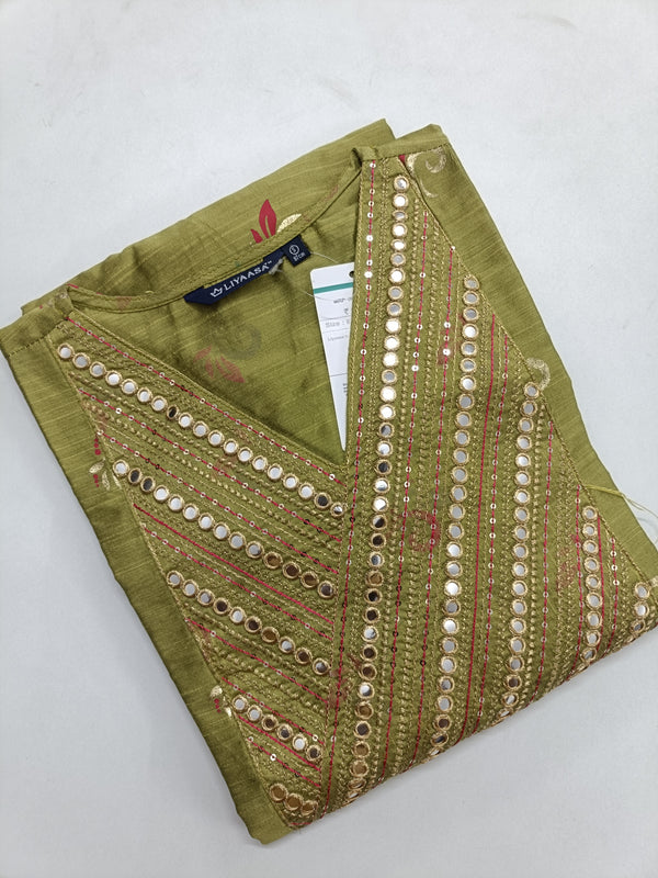 PREMIUM SILK V NECK ANARKALI KURTIS 0457