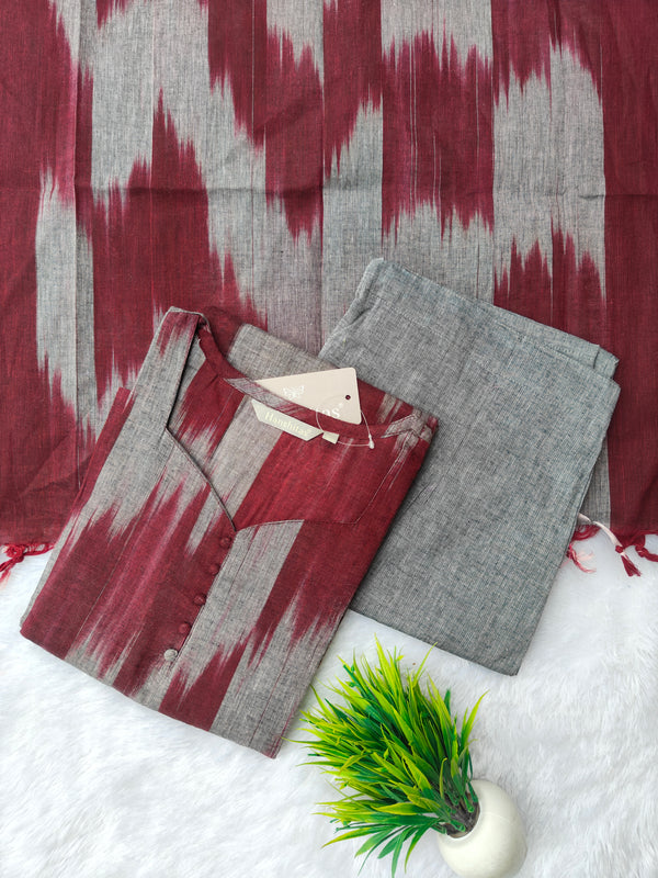 PREMIUM HANDLOOM IKKAT COTTON SALWAR SETS 0486