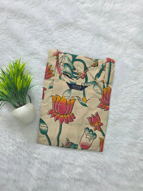 HAND CRAFTED KALAMKARI COTTON KURTIS 0627