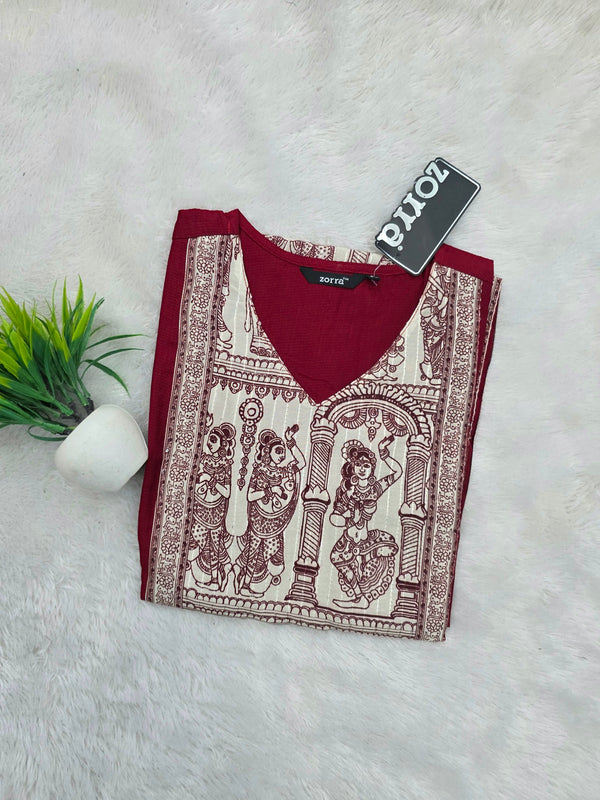 KALAMKARI THEMED BERLIN SILK KURTIS 0615