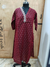 SELF WEAVING COTTON KURTIS MAROON 0456