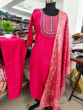 PREMIUM VATICAN SILK PINK SALWAR SET WITH BANARASI DUPPATTA0495