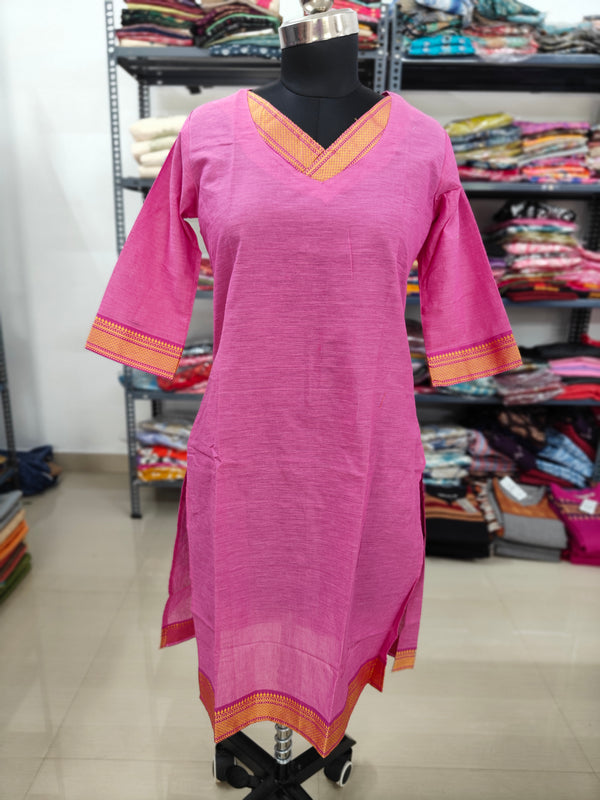 BUDGET FRIENDLY TRADITIONAL MANGALGIRI COTTON KURTIS 0233