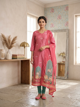 PREMIUM TUSSAR SILK KURTI +DUPPATTA 0658