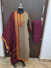 GREY & MAROON HANDLOOM MANGALGIRI COTTON SALWAR SETS 0483