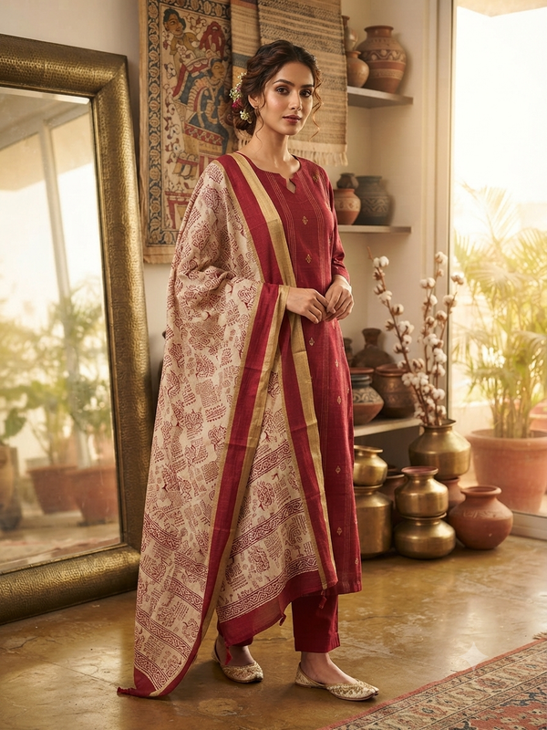RAW SILK SALWAR SETS 0644