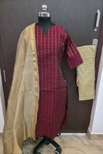 PREMIUM HANDLOOM RAW SILK MAROON SALWAR SETS 2222