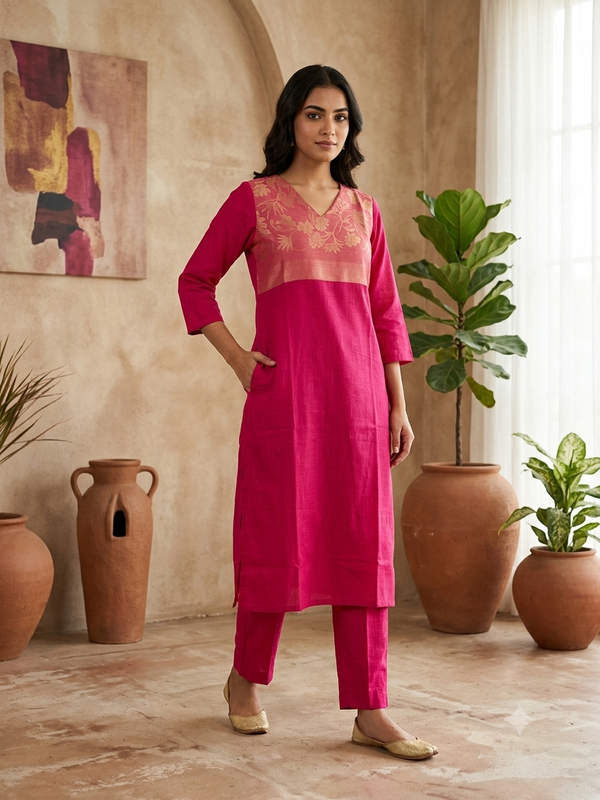 RANI PINK BERLIN SILK CO-ORD SETS /0584