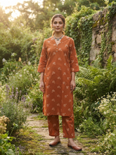 RUST ORANGE PREMIUM FLEX COTTON CO-ORD SETS 0618